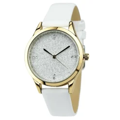 So Charm Montres Montre Cuir<Montre femme MF485-DORE - Bracelet Cuir Blanc Doré