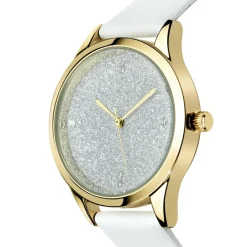 So Charm Montres Montre Cuir<Montre femme MF485-DORE - Bracelet Cuir Blanc Doré