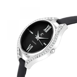 So Charm Montres Montre Cuir<Montre femme MF431-NOIR Bracelet Cuir Noir - So Charm