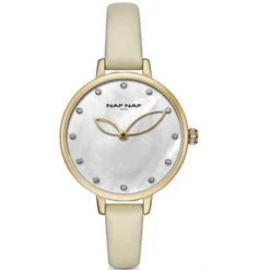 Naf Naf Montre Cuir<Montre Femme - NAFW1020 Bracelet Cuir Beige