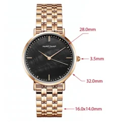 Naf Naf Montre Acier<Montre Femme - NAFW1123 Bracelet Acier Doré rose