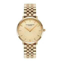 Olivia Burton Montre Cuir<Montre Femme Radiant Sun - 24000140 Bracelet Cuir Doré