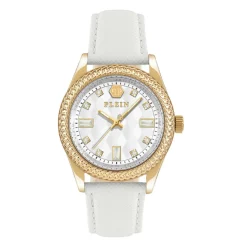 Philipp Plein Montre Cuir<Montre Femme Queen - PWCDA0324 Bracelet Cuir Blanc
