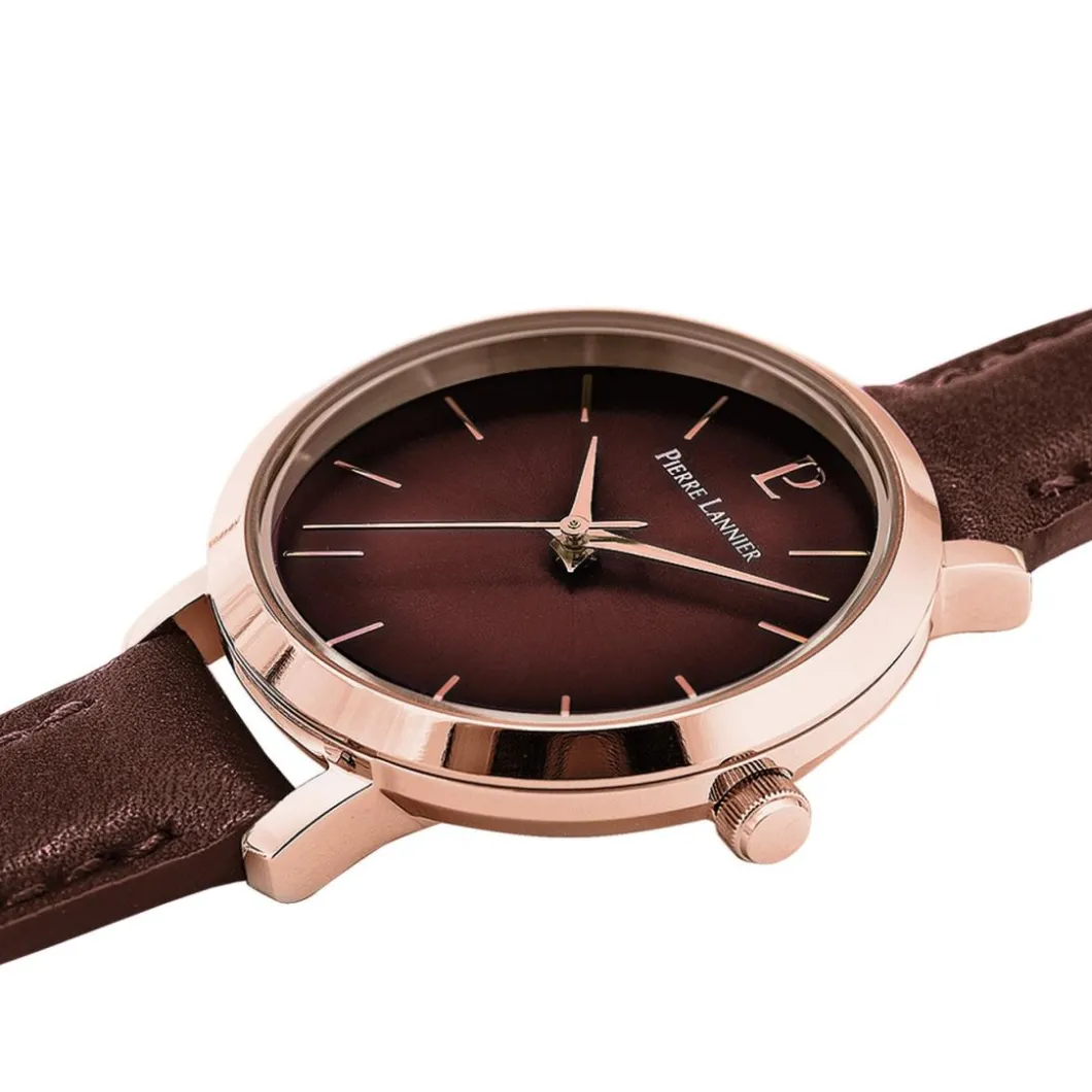 Pierre Lannier Montre Cuir<Montre Femme - 038J984 Chouquette Bracelet Cuir Brun