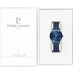 Pierre Lannier Montre Fabriquée En France|Montre Acier<Montre femme Quartz Bleu 010P968 -