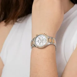 Festina Montre Acier<Montre BOYFRIEND F20403-1 Femme- BICOLORE ROSE CADRAN NACRE BLANCHE BRACELET BICOLORE ROSE