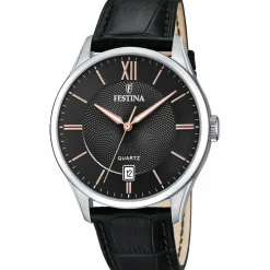 Festina Montre Cuir<Montre CLASSIQUE F20426-6 - Montre ACIER CADRAN NOIR CUIR NOIR Montres