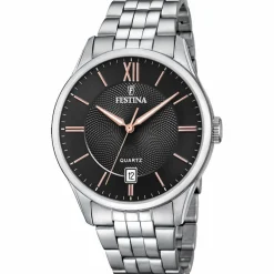 Festina Montre Acier<Montre CLASSIQUE F20425-6 - Montre ACIER CADRAN NOIR Montres