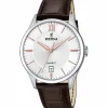 Festina Montre Cuir<Montre CLASSIQUE F20426-4 - Montre ACIER CADRAN ARGENT CUIR BRUN Montres