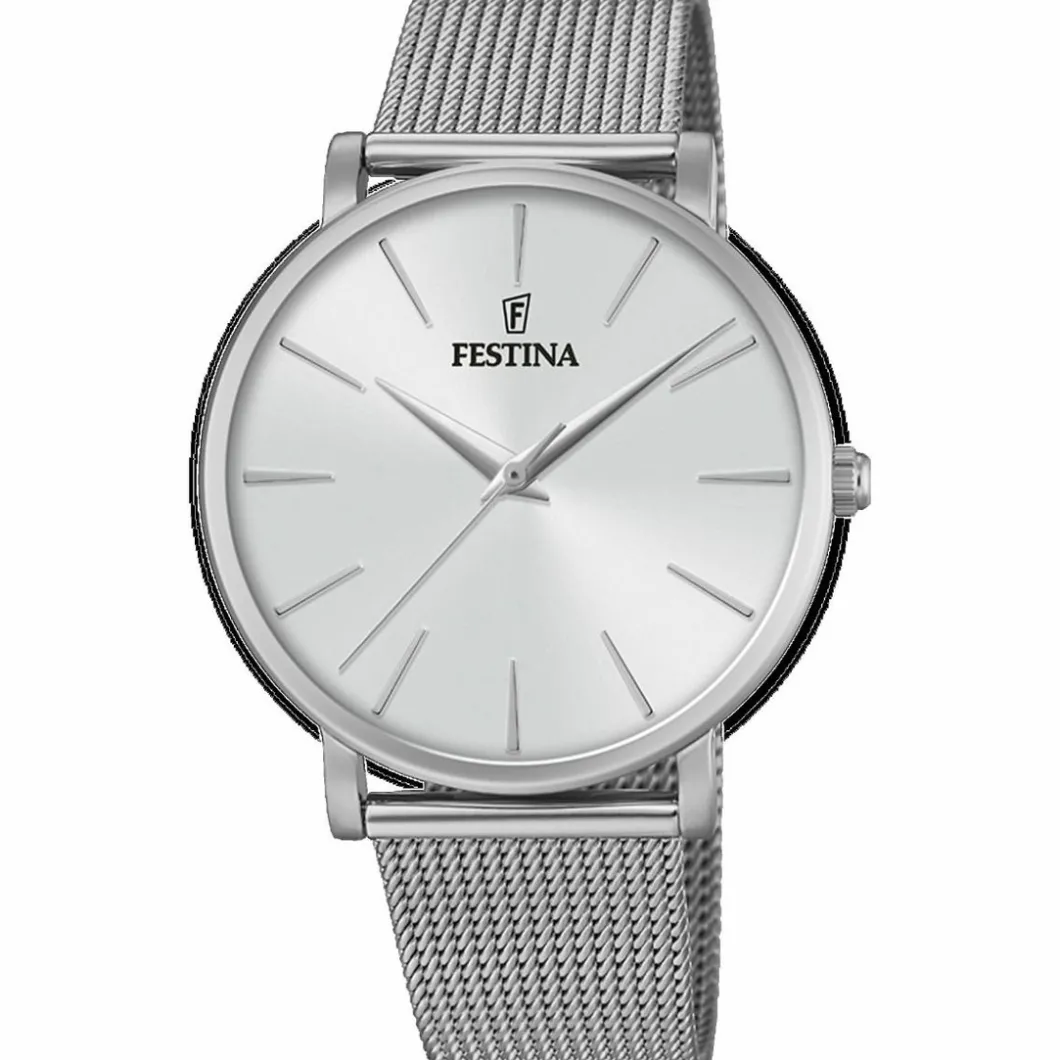 Festina Montre Acier<Montre F20475-1 - Boyfriend acier cadran argent index et bracelet milanais acier