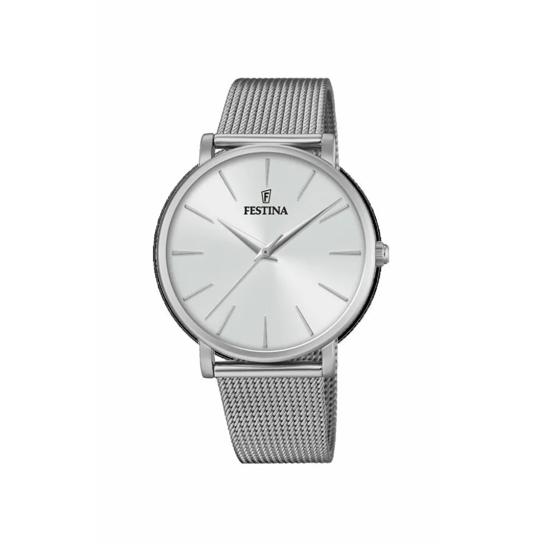 Festina Montre Acier<Montre F20475-1 - Boyfriend acier cadran argent index et bracelet milanais acier