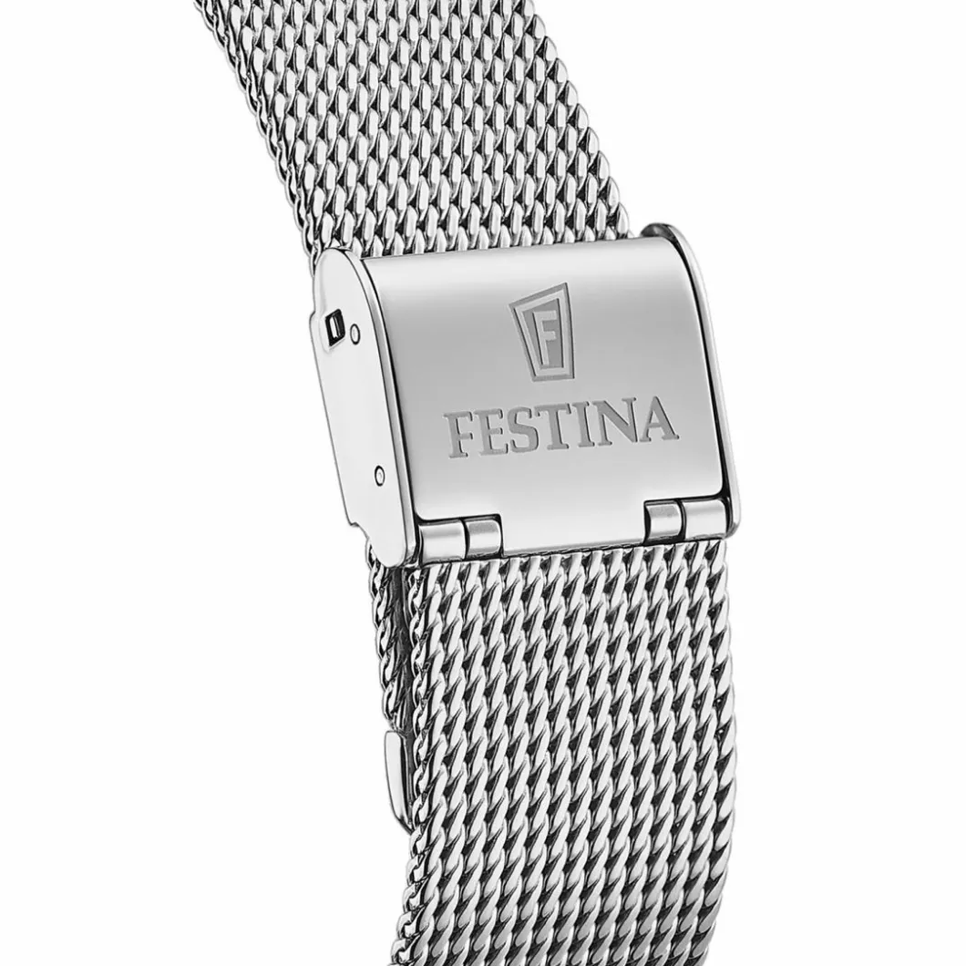 Festina Montre Acier<Montre F20475-1 - Boyfriend acier cadran argent index et bracelet milanais acier