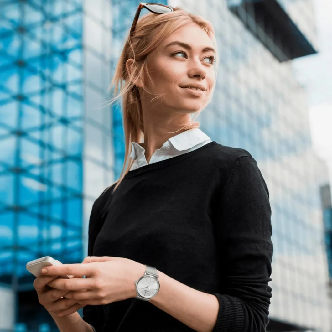 Festina Montre Acier<Montre F20475-1 - Boyfriend acier cadran argent index et bracelet milanais acier