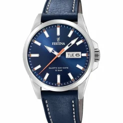 Festina Montre Cuir<Montre Montres CLASSIQUE F20358-3 - Montre Dateur cuir bleu Montres
