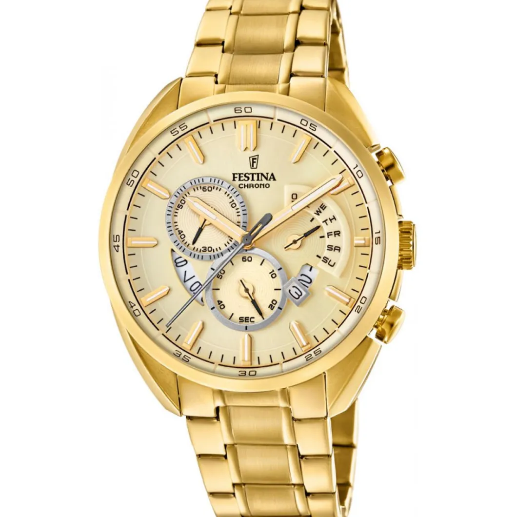 Festina Montre Acier<Montre Prestige F20267-1 - Montre Chronographe Acier Or Homme