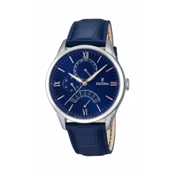 Festina Montre Cuir<Montre Retro F16823-3 - Homme Bracelet Cuir Bleu