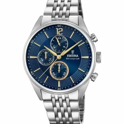 Festina Montre Acier<Montre Timeless Chrono F20285-3 - Montre Chronographe Acier Acier Homme