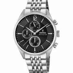 Festina Montre Acier<Montre Timeless Chrono F20285-4 - Montre Chronographe Acier Acier Homme