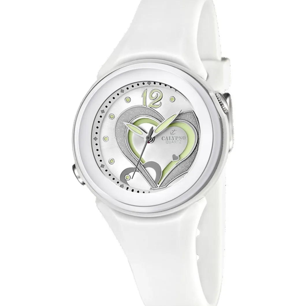 Calypso Montre Fille<Montre Fille K5576-1 - Bracelet Silicone Blanc