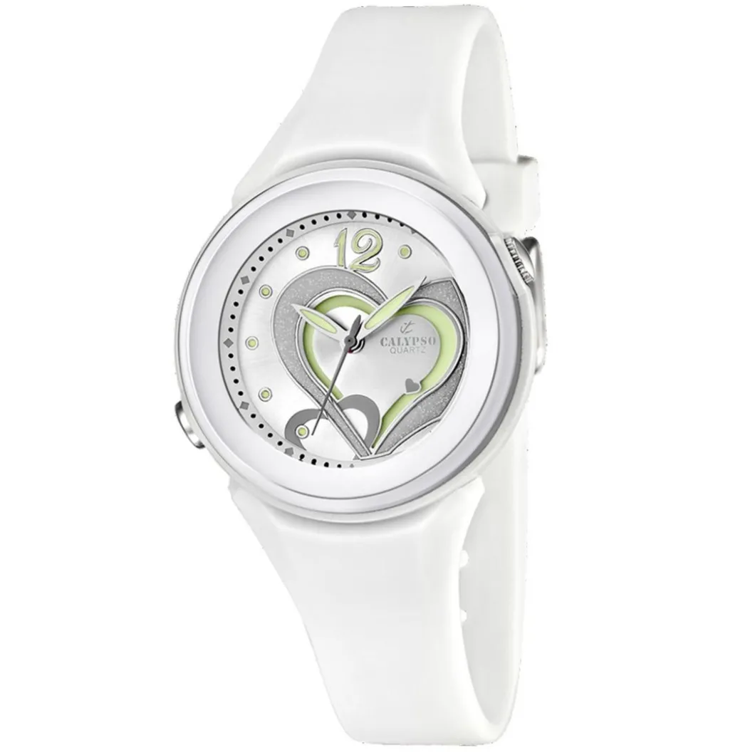 Calypso Montre Fille<Montre Fille K5576-1 - Bracelet Silicone Blanc