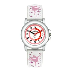 Certus Montre Fille<Montre Fille 647614 - Bracelet Cuir Blanc avec Motifs Danseuses