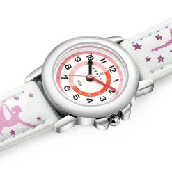 Certus Montre Fille<Montre Fille 647614 - Bracelet Cuir Blanc avec Motifs Danseuses