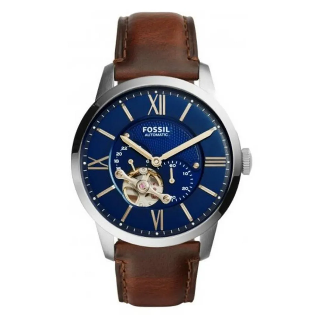 Fossil Montres Montre Automatique|Montre Cuir<Montre Fossil Townsman ME3110 - Montre Cadran Bleu