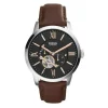 Fossil Montres Montre Cuir|Montre Automatique<Montre Fossil Townsman ME3061 - Montre Cuir Marron Adulte
