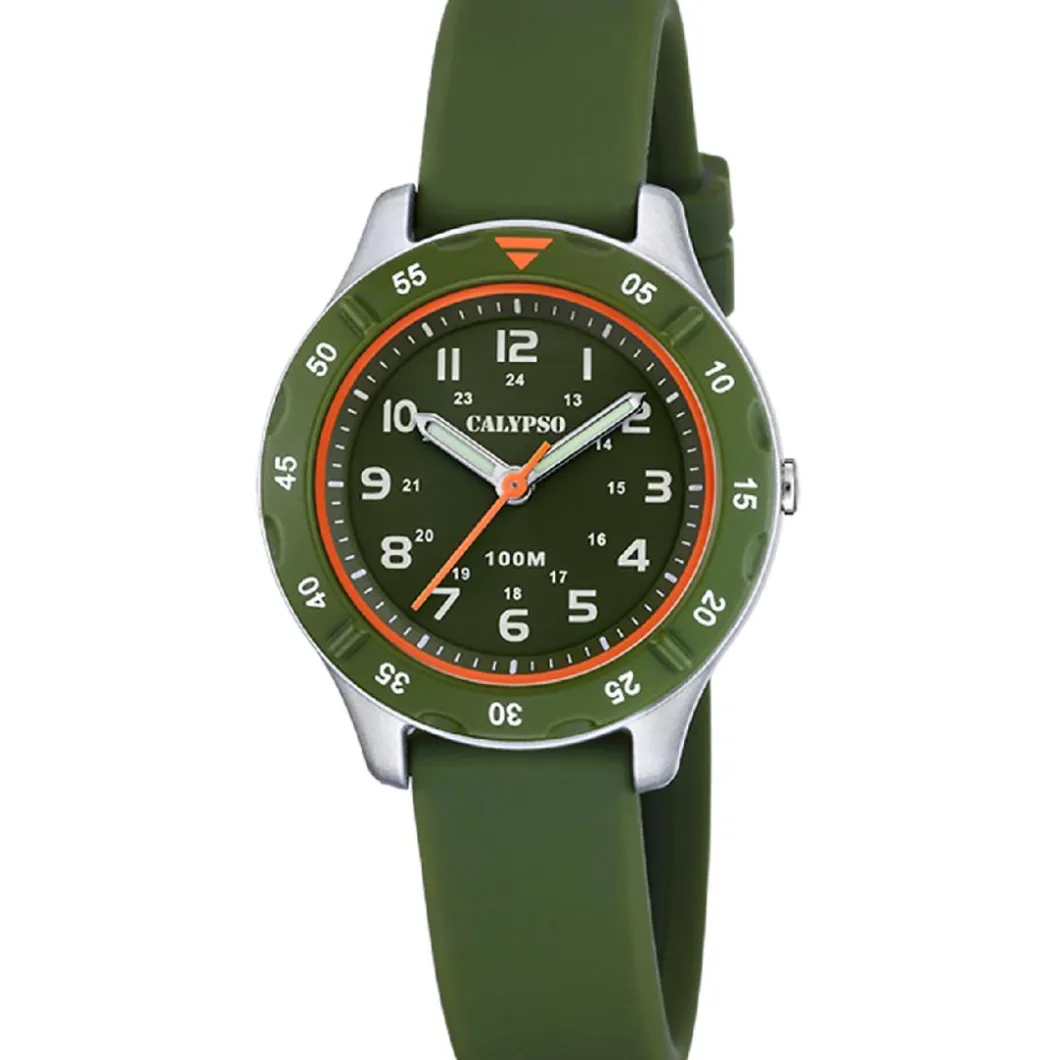Calypso Montre Garçon<Montre garçon Junior Collection - K5847-2 Bracelet Silicone Kaki