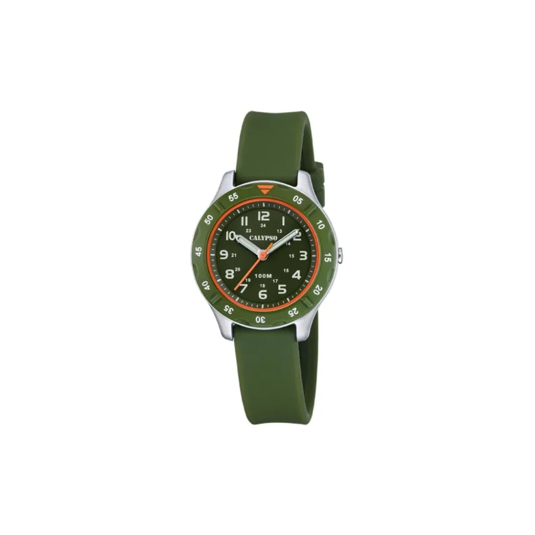 Calypso Montre Garçon<Montre garçon Junior Collection - K5847-2 Bracelet Silicone Kaki