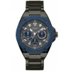 Guess Montre Acier<Montre W1305G3 - LEGACY Boîtier acier canon de fusil brillant lunette acier IP bleue cadran gunmetal multifonction bracelet acier canon de fusil brillant Homme