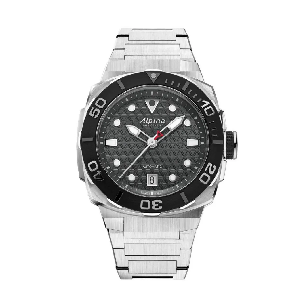 Alpina Montres Montre Automatique|Montre Acier<Montre Homme ALPINA Seastrong - AL-525G3VE6B Bracelet Acier Argent