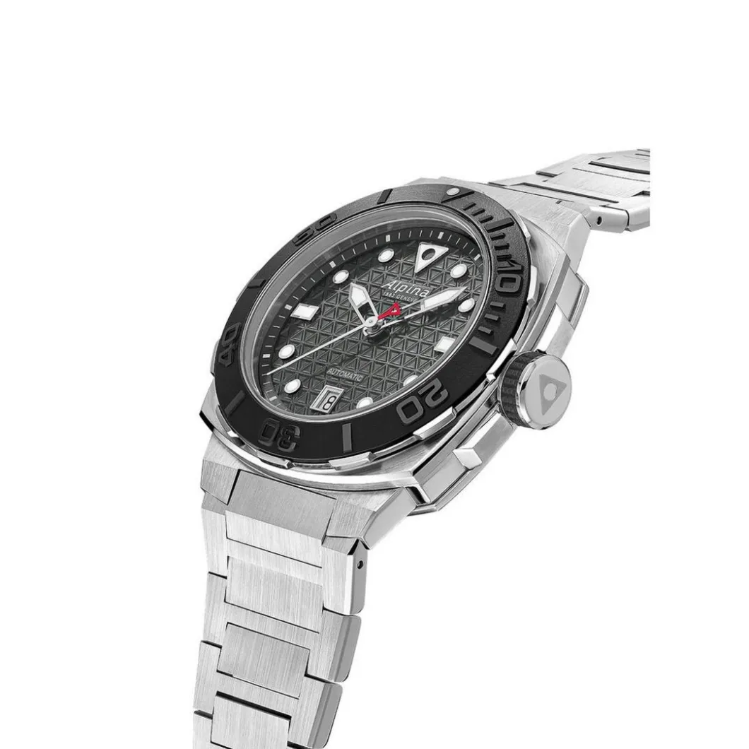 Alpina Montres Montre Automatique|Montre Acier<Montre Homme ALPINA Seastrong - AL-525G3VE6B Bracelet Acier Argent