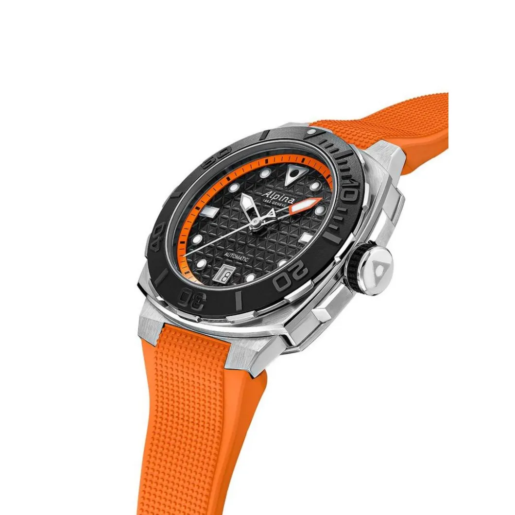 Alpina Montres Montre Automatique<Montre Homme ALPINA Seastrong - AL-525BO3VE6 Bracelet Caoutchouc Orange