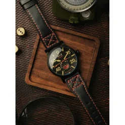 Avi-8 Montre Cuir<Montre Homme Dambuster Chadwick Meca-Quartz - AV-4113-03 Bracelet Cuir Noir