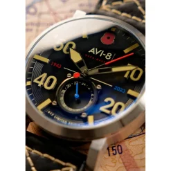 Avi-8 Montre Cuir<Montre Homme Dambuster 80Th Anniversary Royal British Legion Meca-Quatz Limited Edition - AV-4108-RBL-01 Bracelet Cuir Noir