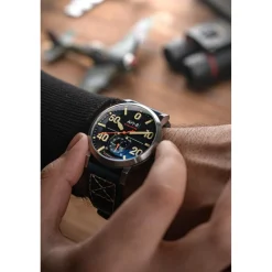 Avi-8 Montre Cuir<Montre Homme Dambuster Chadwick Meca-Quartz - AV-4113-01 Bracelet Cuir Bleu