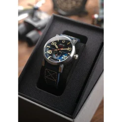 Avi-8 Montre Cuir<Montre Homme Dambuster Chadwick Meca-Quartz - AV-4113-01 Bracelet Cuir Bleu