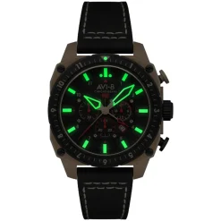 Avi-8 Montre Cuir<Montre Homme Hawker Hunter Atlas Dual Time Chronograph - AV-4100-06 Bracelet Cuir Noir