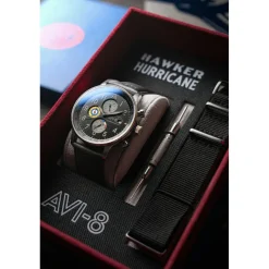 Avi-8 Montre Cuir<Montre Homme Hawker Hurricane Classic Chronograph - AV-4011-0U Bracelet Cuir Gris