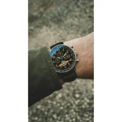 Avi-8 Montre Cuir<Montre Homme Hawker Hurricane Classic Chronograph - AV-4011-0Z Bracelet Cuir Noir