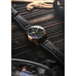 Avi-8 Montre Cuir<Montre Homme Spitfire Lock Chronograph D-Day 80 Limited Edition - AV-4089-0A Bracelet Cuir Noir