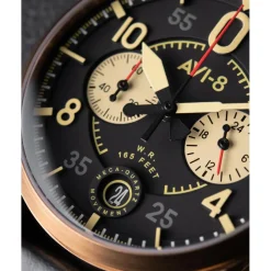 Avi-8 Montre Cuir<Montre Homme Spitfire Lock Chronograph - AV-4089-07 Bracelet Cuir Noir