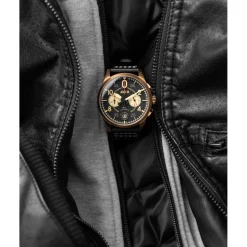 Avi-8 Montre Cuir<Montre Homme Spitfire Lock Chronograph - AV-4089-05 Bracelet Cuir Marron