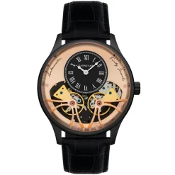 Earnshaw Montre Automatique|Montre Cuir<Montre Homme Faraday Double Barrel Automatic - ES-8179-0D Bracelet Cuir Noir