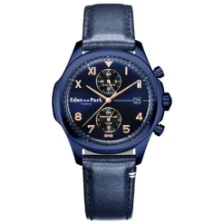 Eden Park montres Montre Cuir<Montre Homme Eden Park Club - EP23201BL15TR Bracelet Cuir Bleu