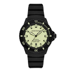 Emporio Armani Montres Montre Automatique<Montre Homme Emporio Armani Sea Explorer - AR60085 Bracelet Silicone Noir