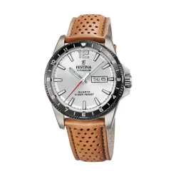 Festina Montre Cuir<Montre Homme Calendario Titanium - F20699-1 Bracelet Cuir Marron