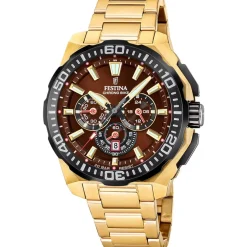 Festina Montre Acier<Montre Homme Chrono Bike - F20727-3 Bracelet Acier Doré