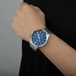 Festina Montre Acier<Montre Homme F20343-7 - Chrono Timeless acier cadran bleu et bracelet acier